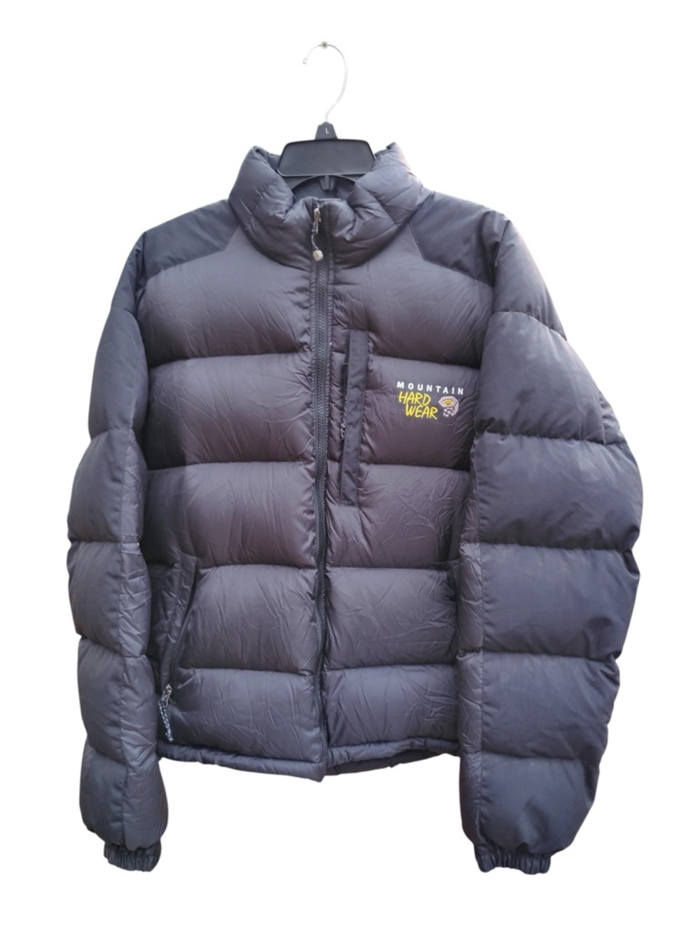 Y2K Mountain Hardwear Men Lrg. Sub Zero Black Two Tone Goose Down Puffer Jacket